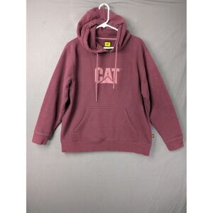 Caterpillar Womens Workwear Hoodie‎ Maroon Burgundy Logo Pullover Size M